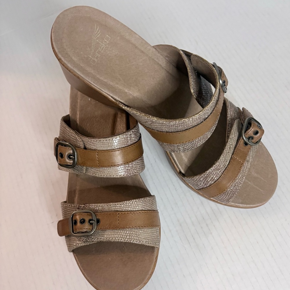 Dansko Slip In Sofia Sandals Python Imprint Women… - image 1